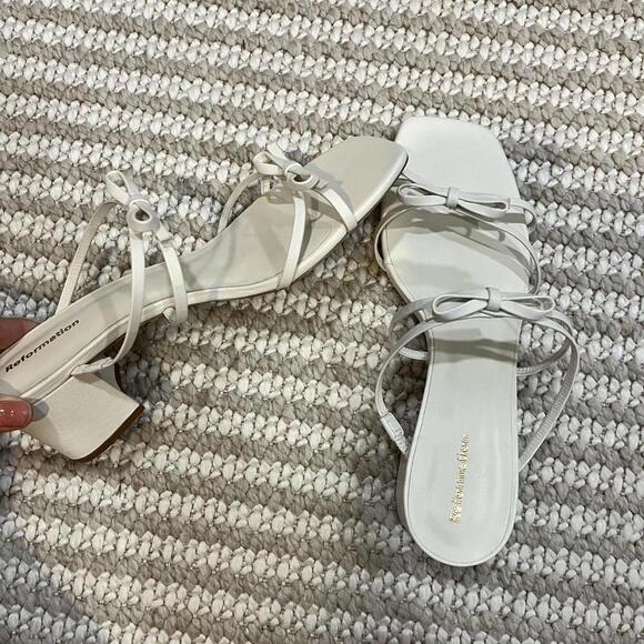 Reformation Elodie Bow Block Heel Sandals - Picture 2 of 7